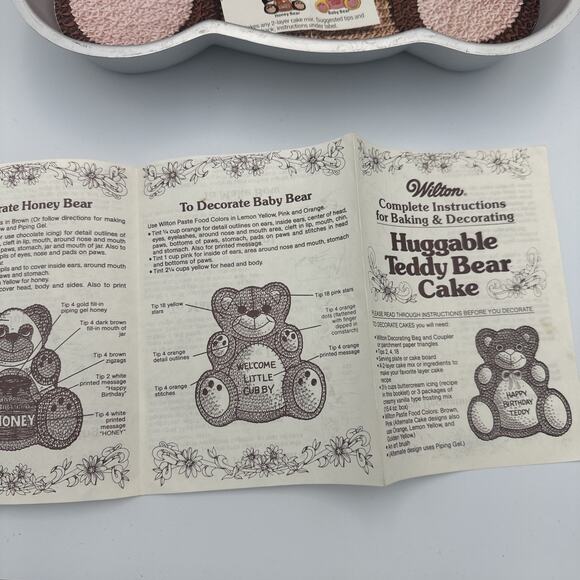 Vintage 1982 Wilton Cake Pan #502-3754 Huggable Teddy Bear Insert Instructions - Picture 6 of 9